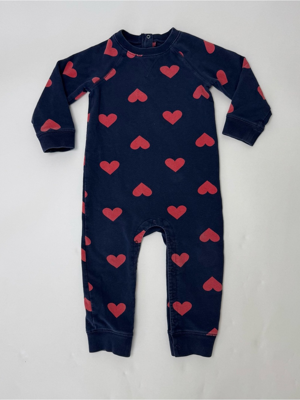 Primary Heart Print Romper 18-24M Valentine Minimalist Baby Outfit